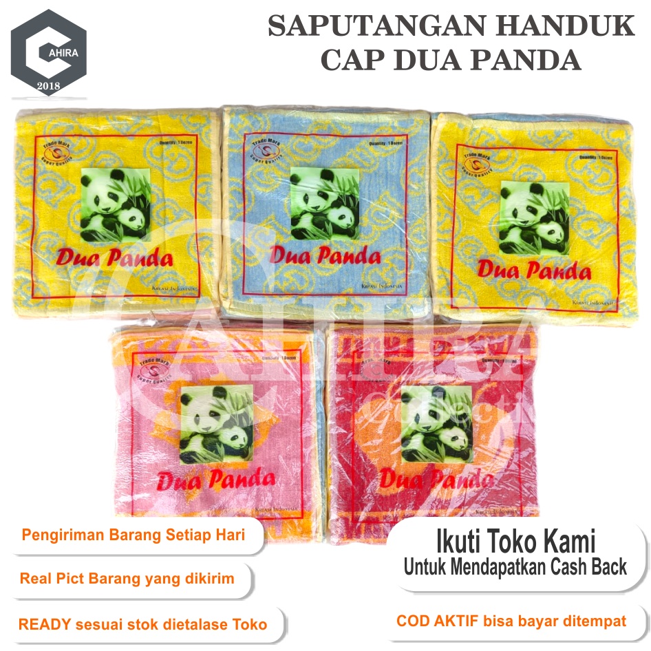 SAPU TANGAN HANDUK TERMURAH CAP DUA PANDA HANDUK SAPU TANGAN BAHAN KUALITAS