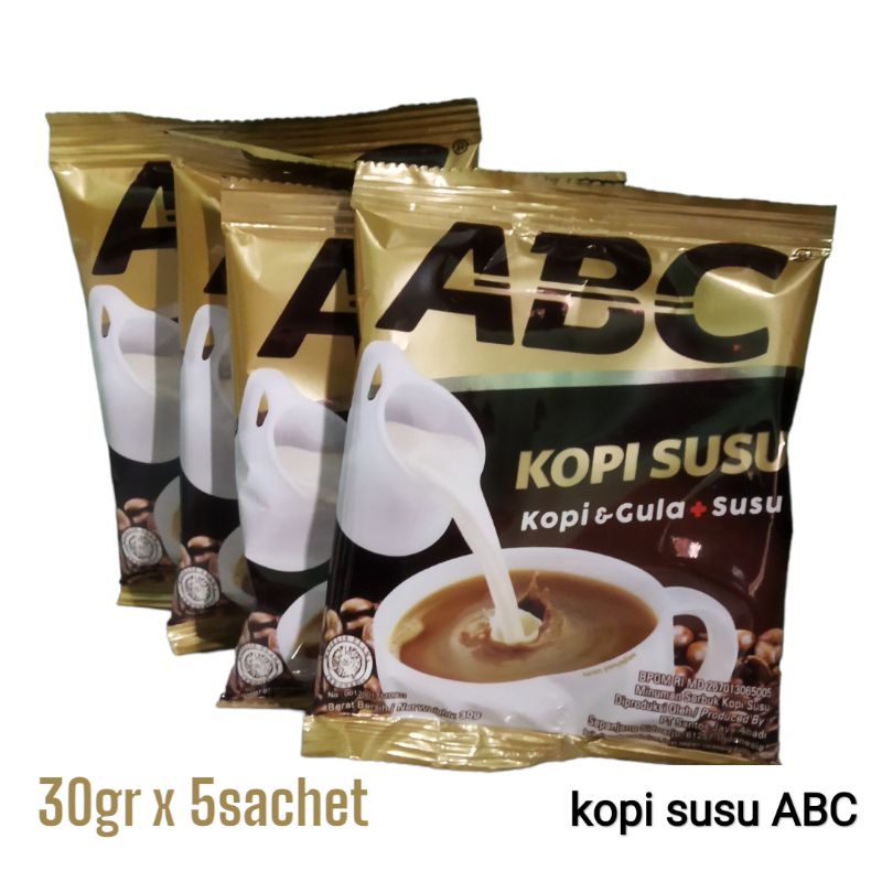 

Kopi Susu ABC Kopi dan Gula dan Susu 30gram x 5sachet