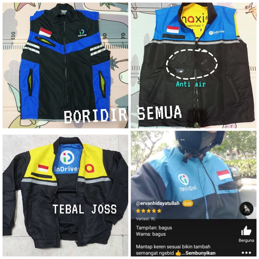 Helm Indriver driver online Ojol terbaru bukan ini Jaket rompi bolak balik