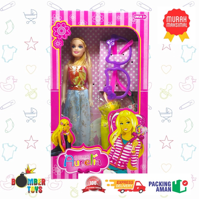 MAINAN ANAK BONEKA BERBIEE GANTI BAJU AKSESORIS BEAUTY 168-3