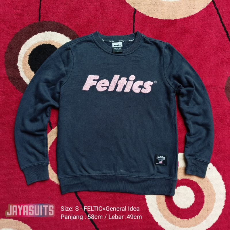 Crewneck FELTICS Original : Sweater General Idea Lengan Panjang Hitam Cewek