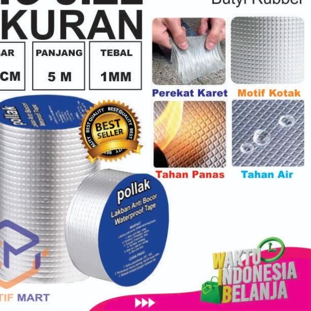 

Lakban Tambal Atap Bocor Aluminium Foil Butyl Rubber Tape 20CM X 5M