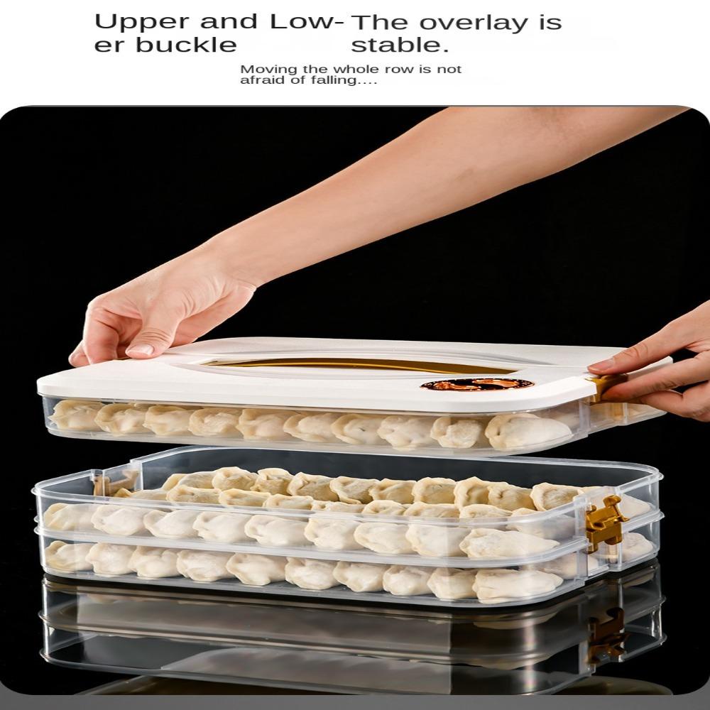 R-FLOWER Kotak Food Preparation Rak Penyimpanan Kulkas Rumah Tangga Crisper Frozen Dumpling Box