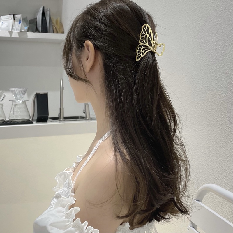 Jedai Logam 8cm Kupu Kupu Jepit Rambut Alloy Jumbo Jepit Jepitan Rambut Salon Bahan Besi Motif Butterfly Korea