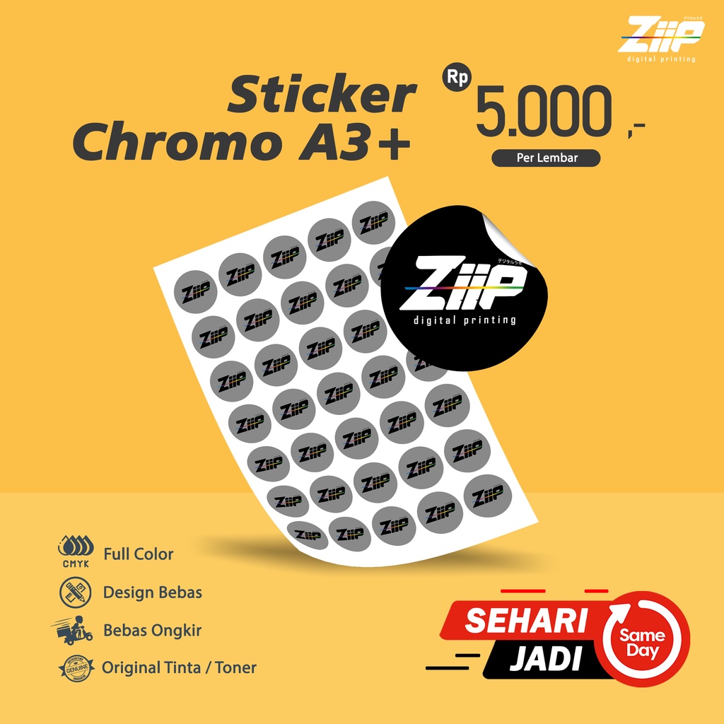 

Cetak Sticker Label Chromo / Bontax A3+