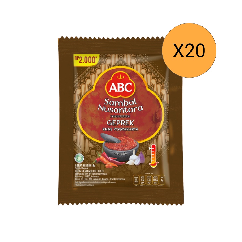 

ABC Sambal Nusantara Geprek 20 x 18 g