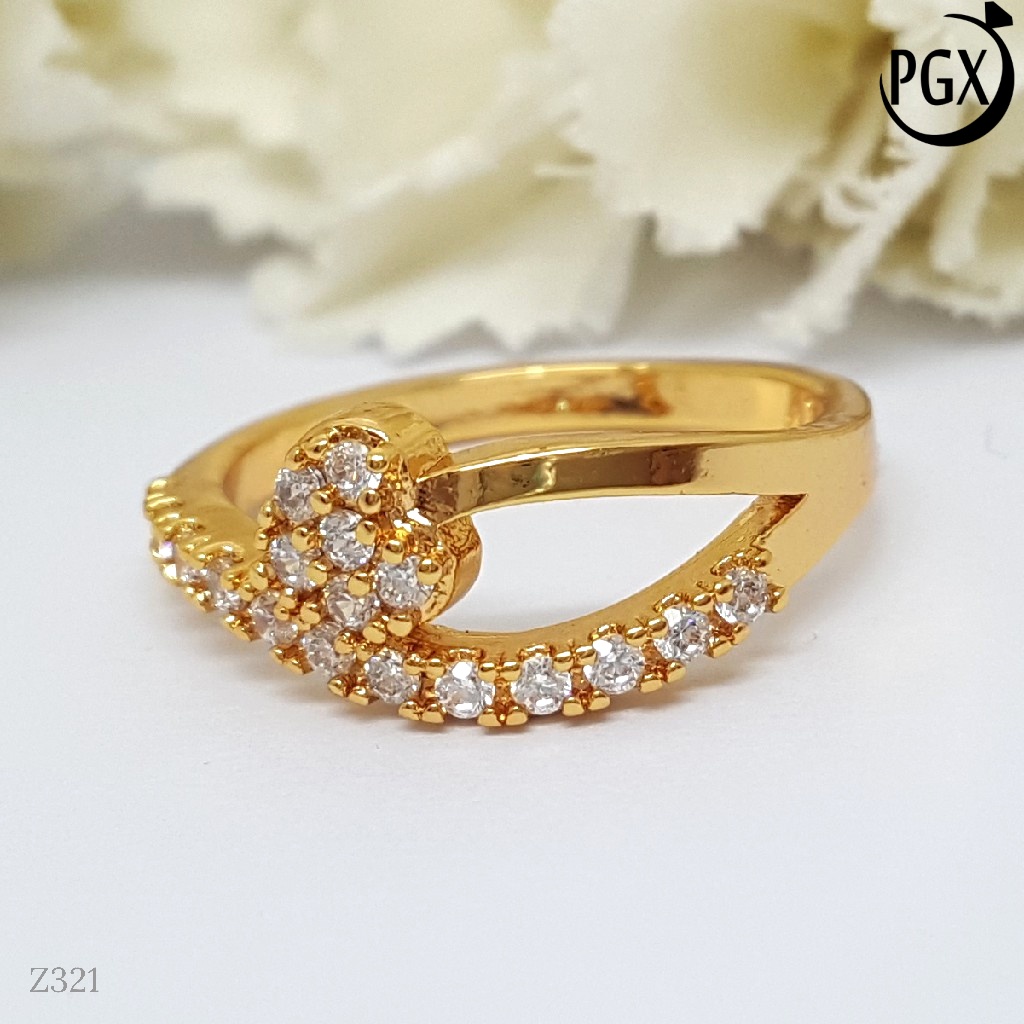 PGX Cincin Xuping Wanita Perhiasan Lapis Emas Aksesoris Fashion Premium - Z321