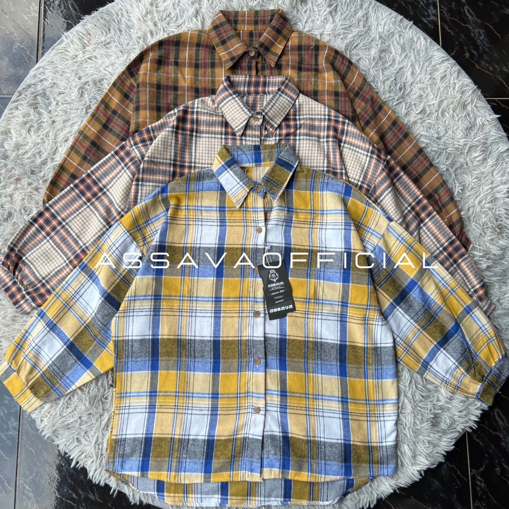 KEMEJA FLANEL WANITA PANJANG - KEMEJA KIMBERLY OVERSIZE FLANEL SHIRT - KEMEJA FLANEL OVERSIZE BEST SELLER