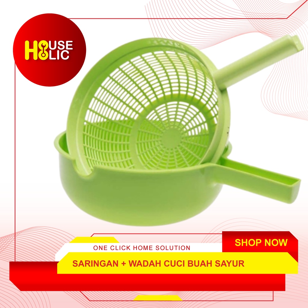 Saringan + Wadah / Tempat Cuci Buah Sayur Anita 2163 Strainer Claris