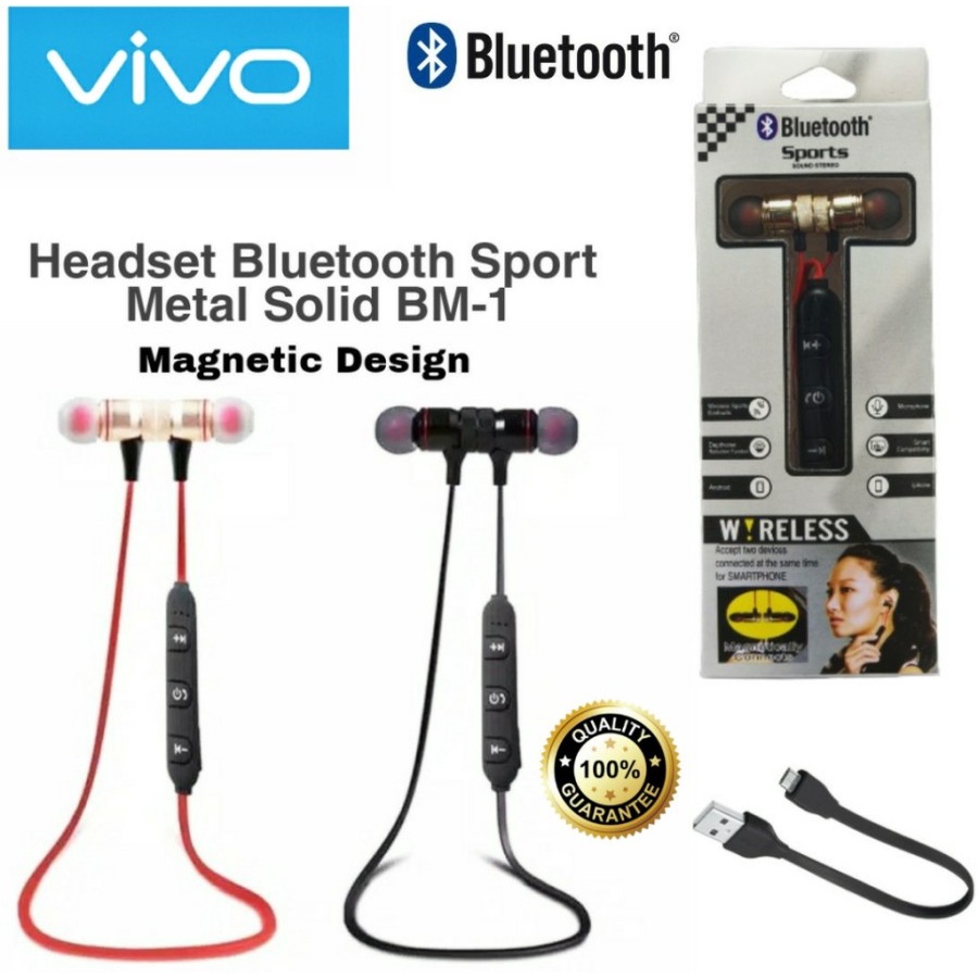 Headset SPORT Bluetooth Magnetic Handsfree Bluetooth Streo Earphone Magnet