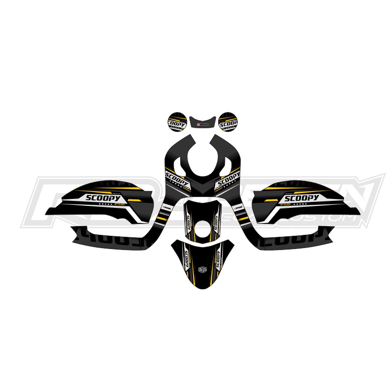 DECAL STICKER SCOOPY FI 2020 (001) DEKAL STIKER 2021 2022 HITAM ABU