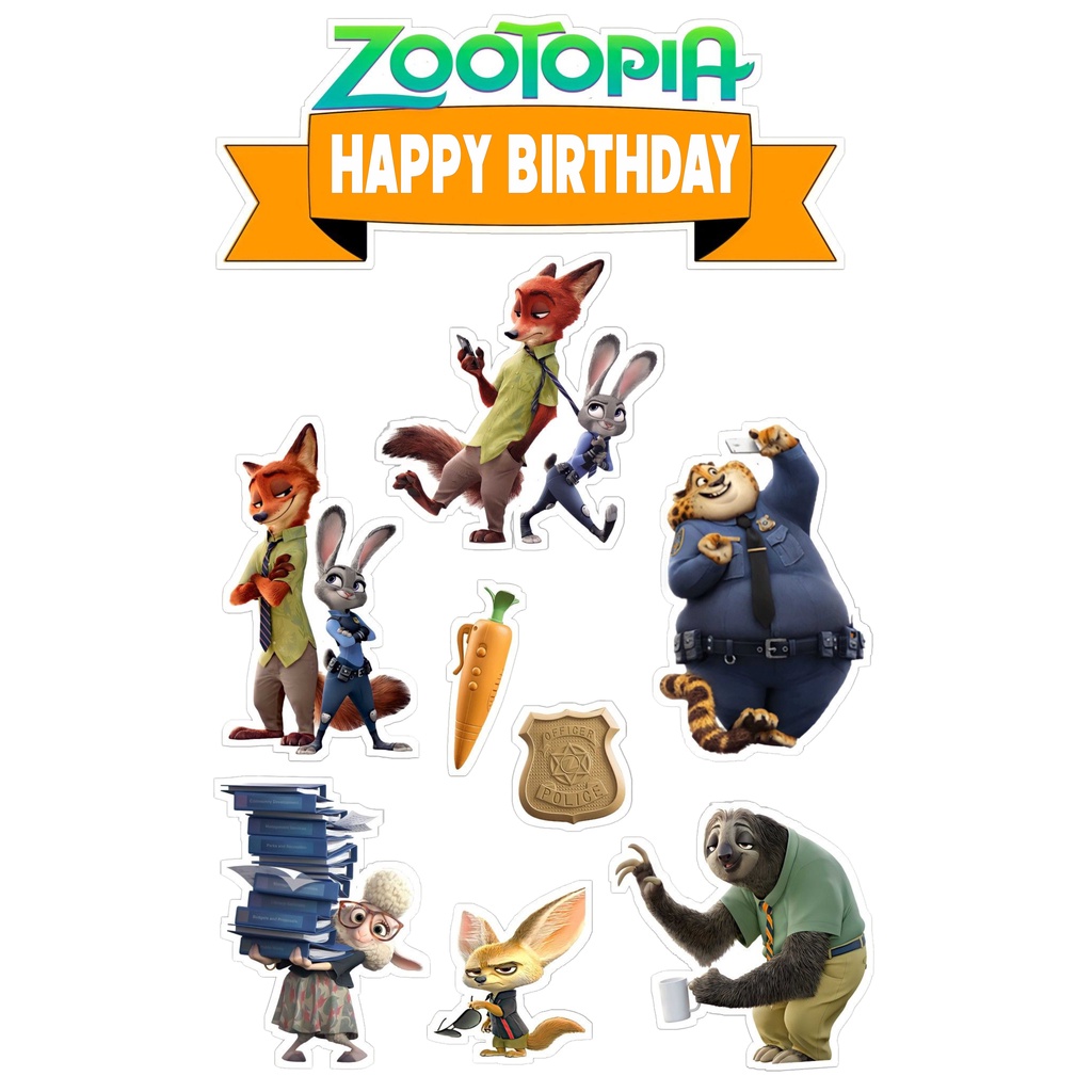 

TOPPER CAKE CUSTOM TOPPER ULANG TAHUN TOPPER ULTAH / HIASAN KUE ZOOTOPIA