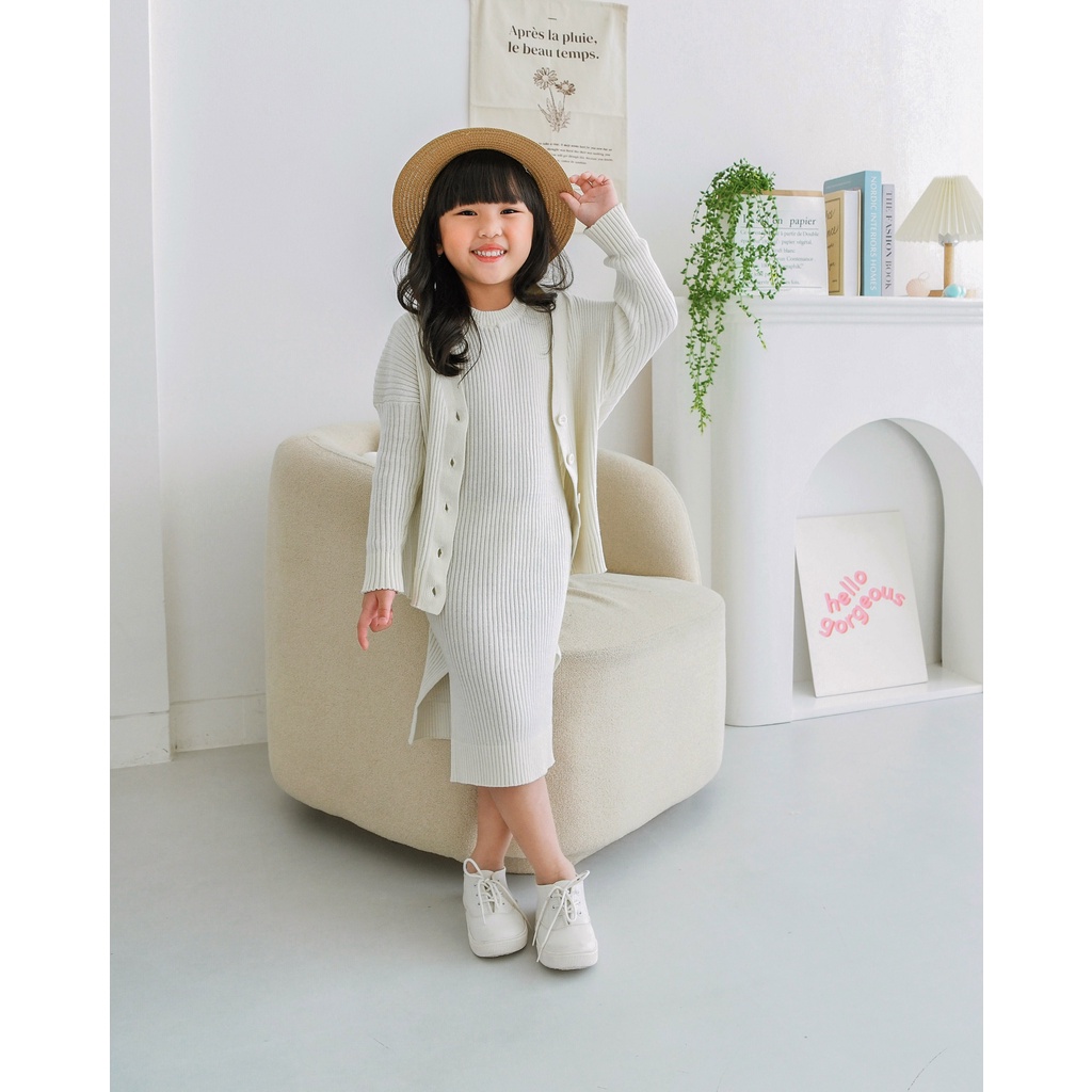 SESILE KNIT SET | Setelan rajut anak | kardigan rajut anak | dress rajut anak perempuan | baju rajut katun anak