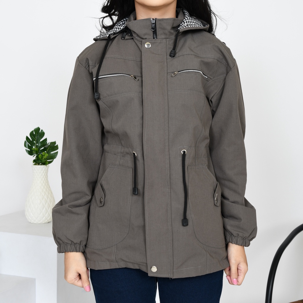 Jacket Parka Wanita Tebal Anti Dingin Bahan Baby Kanvas Premium