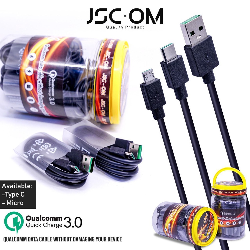 JSC-03 1Toples Kabel Data VOOC Fast Charging Type C Micro USB kabel cas HP android original