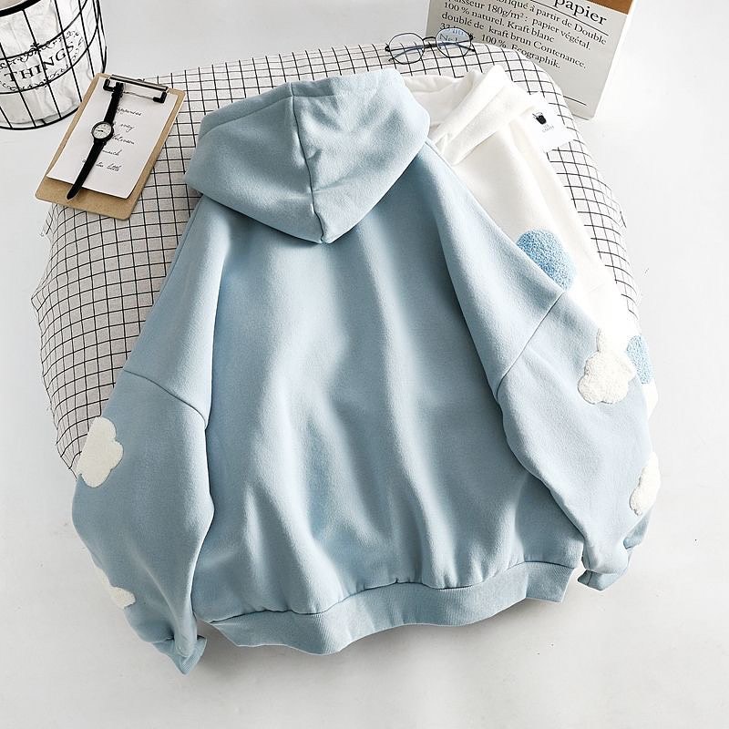 CLOUD MOON SWEATER HOODIE OVERSIZE - SWEATER WANITA BIG SIZE KOREAN STYLE KEKINIAN