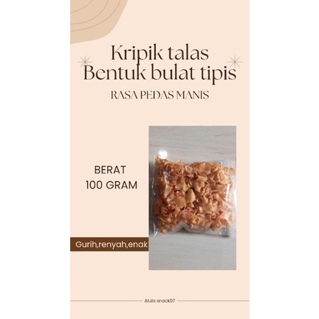 

kripik talas/jonowari/busil berat 100gram rasa pedas manis