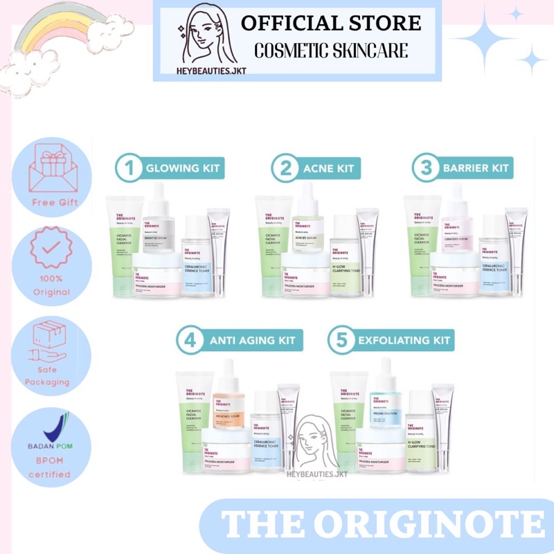 Jual [READY] SPECIAL BUNDLE 5in1 THE ORIGINOTE KIT ACNE KIT, GLOWING