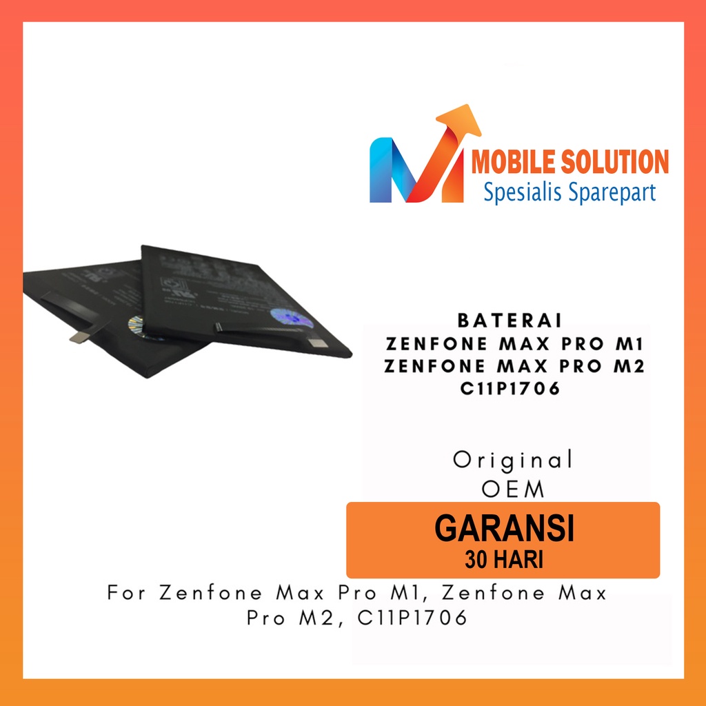 Grosir Baterai Zenfone Max Pro M1 / Baterai Zenfone Max Pro M2 / Baterai C11P1706 Original Oem Garansi 1 Bulan + Packing