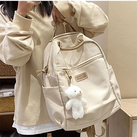 sera vintage girl heart canvas backpack female ins wind college bag versi Korea Harajuku ulzzang waterproof