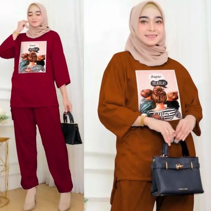 ONE SET OVERSIZE SUPER MAMA / SETELAN OVERSIZE SUPER MAMA