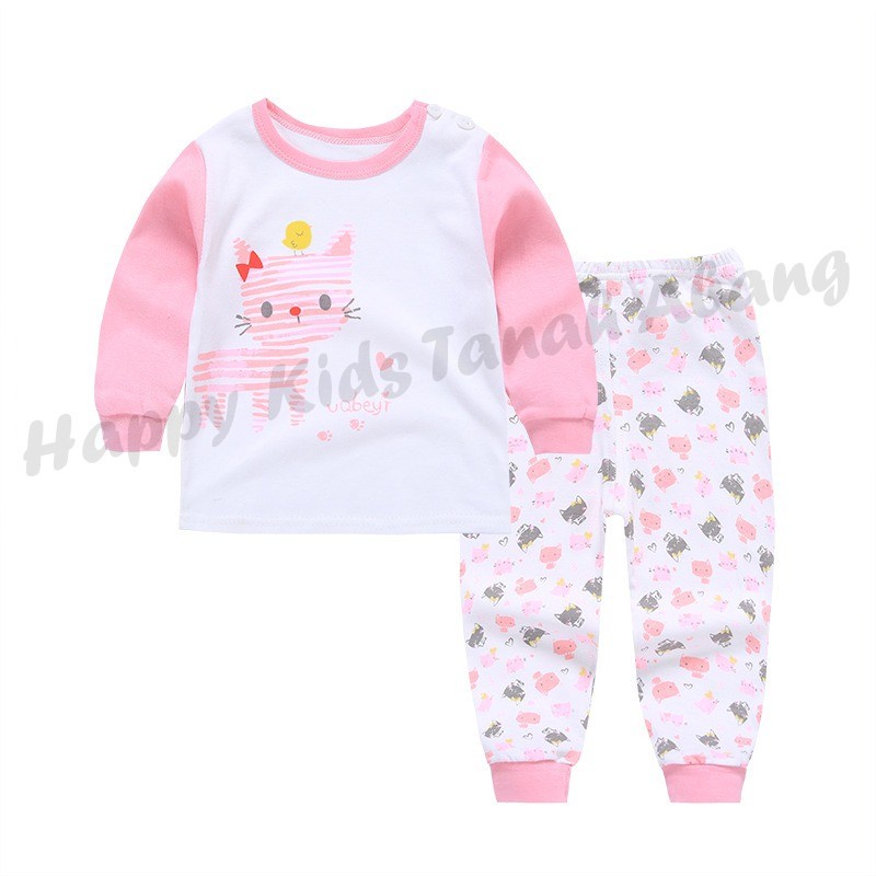 setelan lengan panjang anak perempuan / setelan import anak perempuan / baju tidur anak /piyama anak