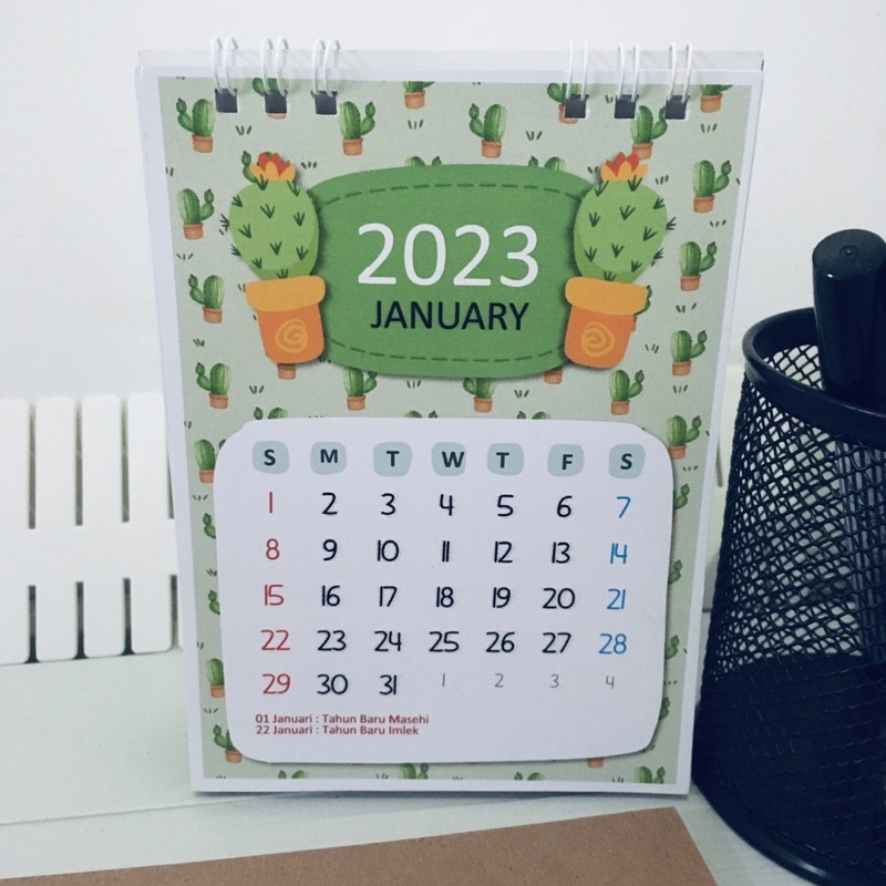 

Estudio 1pcs kalender meja 2023 kaktus cactus