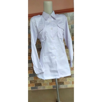 SERAGAM PUTIH.BAJU DINAS ASAN.JUMBO.BIG SIZE LENGAN KANCING CEWEK JUMBO xxl-7L krah berdiri jumbo