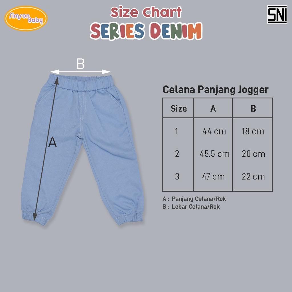 Simson Baby Jogger denim - Celana Jogger denim anak 1-3 Tahun