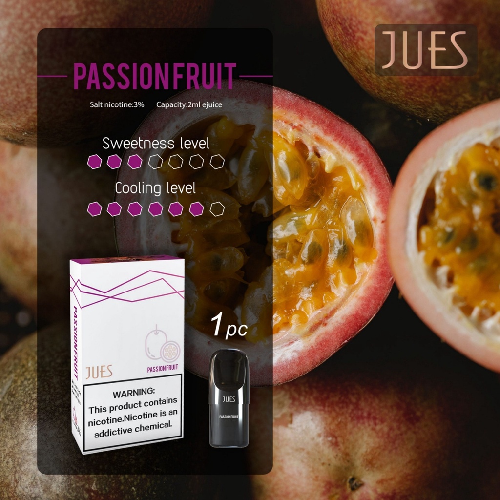 JUES Pods Pro Ceramic - Passion Fruit - Compatible with RELX Infinity Essential