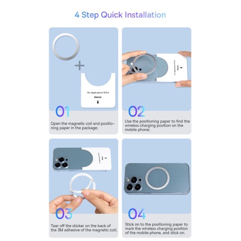 BASEUS Ring Magnetic For MagSafe Charging / Ring Plate Magsafe isi 2Pcs