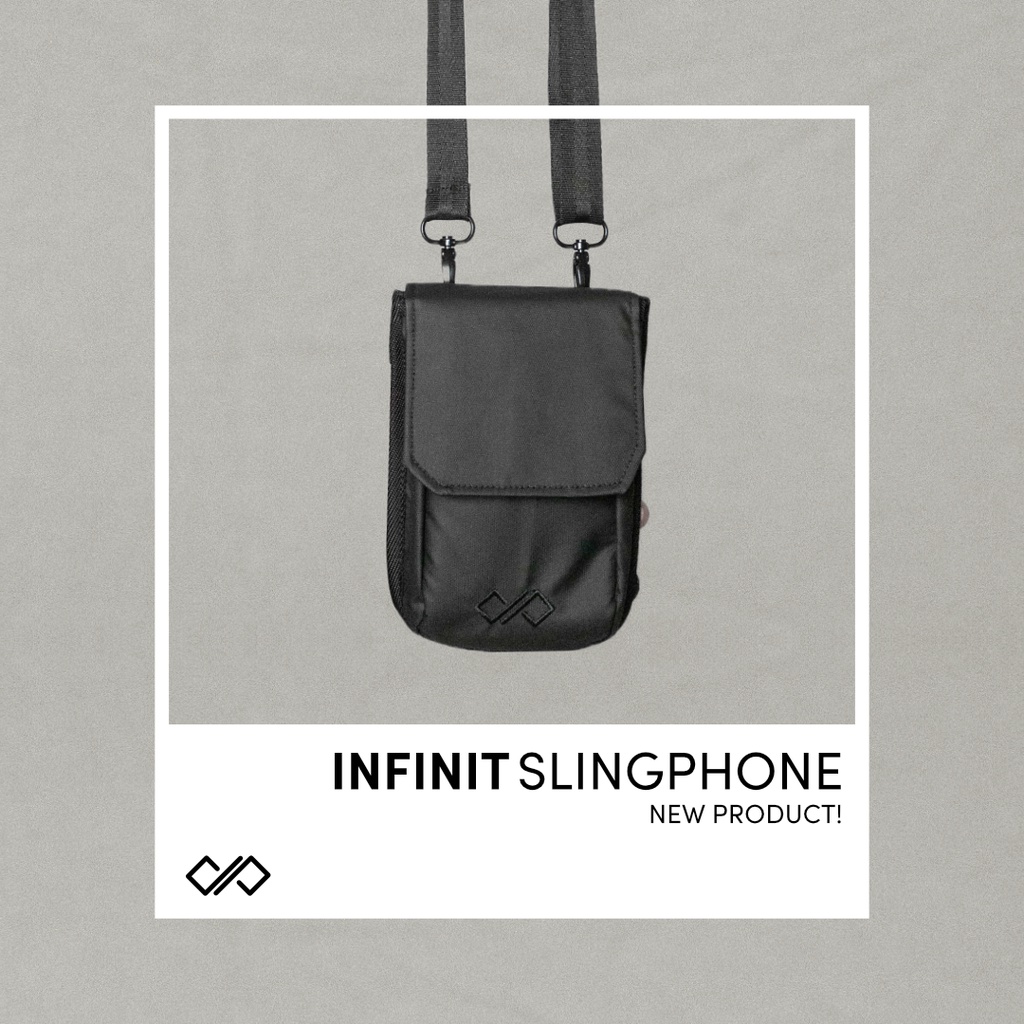Infinit | Slingphone | tas hp pria hitam (iphone, samsung, android) smartphone multifungsi anti air