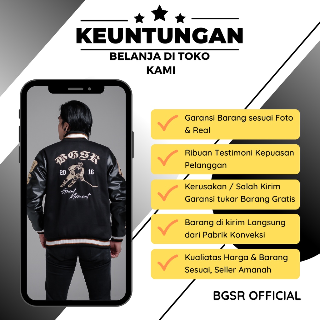 Jaket Baseball Varsity Pria Touring Sunmori Jacket Kulit Windbreaker X04