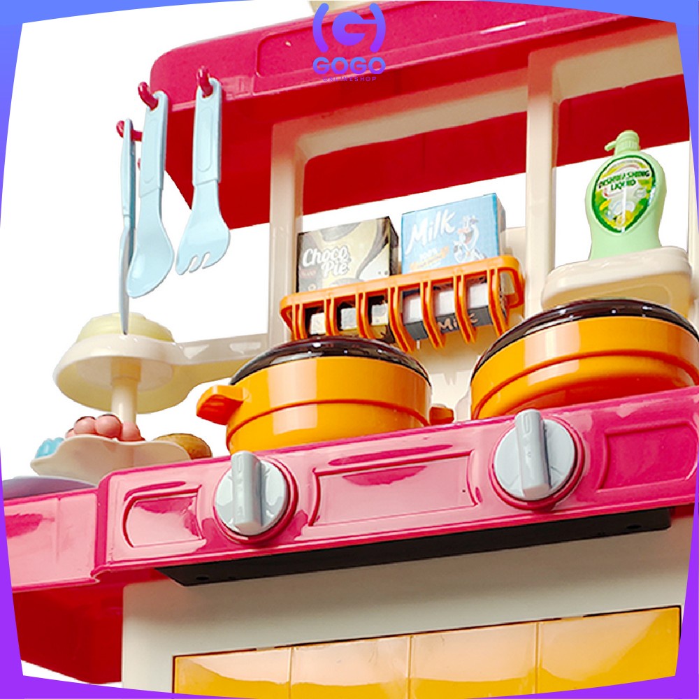 GOGO-M25 Mainan Spraying Mist Kitchen Set Isi 42PCS Mainan Masak Masakan Dapur Anak Perempuan 888-17
