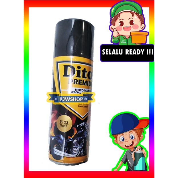 Diton Premium 9123 Gold Emas Metalik Kuning Emas Metalic Gold 9123 Cat Semprot Diton Premium Gold 91