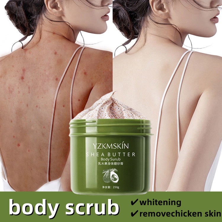 body scrub Lulur pemutih badan Lulur pemutih badan Whitening body lotion Exfoliating scrub 250g Quickly Remove Dead Skin Deep Exfoliating Chicken Skin