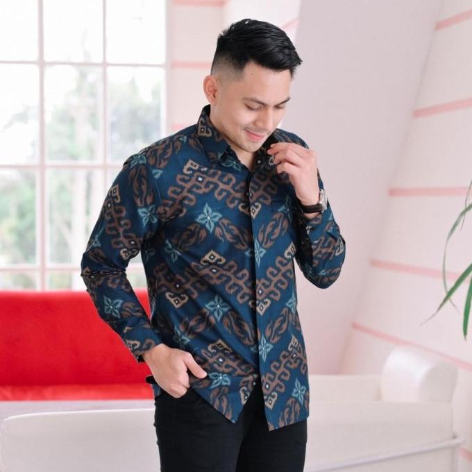 BAJU KEMEJA BATIK PRIA LENGAN PANJANG FURING KATUN BATURADEN MEWAH GB1