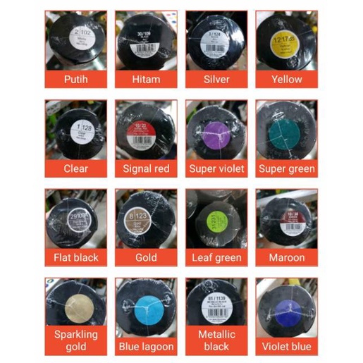 Pilox samurai no star aneka warna black / white / silver / violet / singnal red / metalic black dll