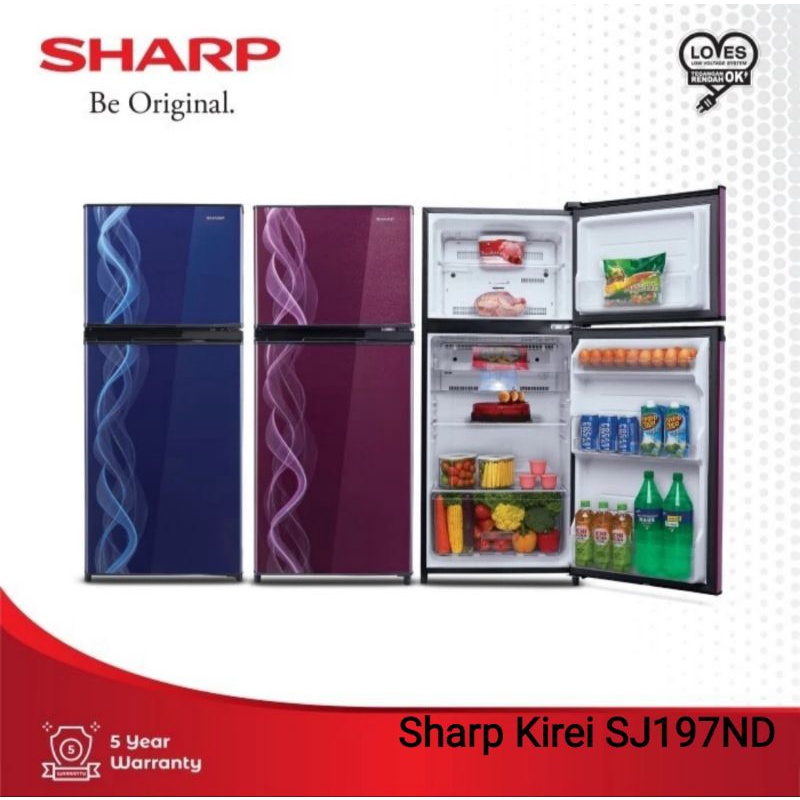 Kulkas 2 Pintu Small 2 Door Refrigerator - Sharp Kirei SJ197ND