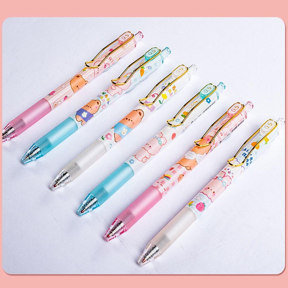 Nanas 6 Pcs/Set Press Netral Pen Hadiah Musim Semi Musim Panas Musim Gugur Musim Dingin Ball Point Pen Alat Tulis Menulis Alat Gel Pen