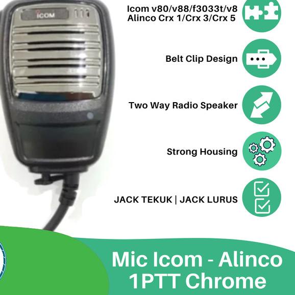 Mic Icom - Alinco 1PTT Chrome - LURUS