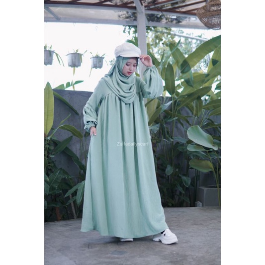 abaya crinkle airflow gamis dress crinkle airflow