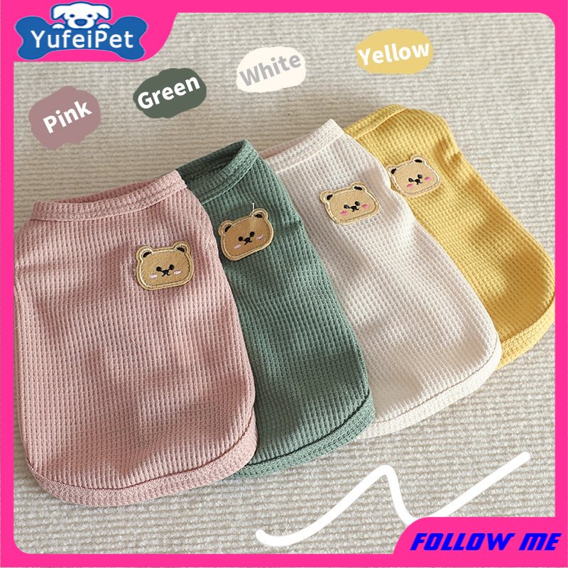 Rompi Anjing / Kucing Kecil Motif Waffle Untuk Musim Semi / Panas