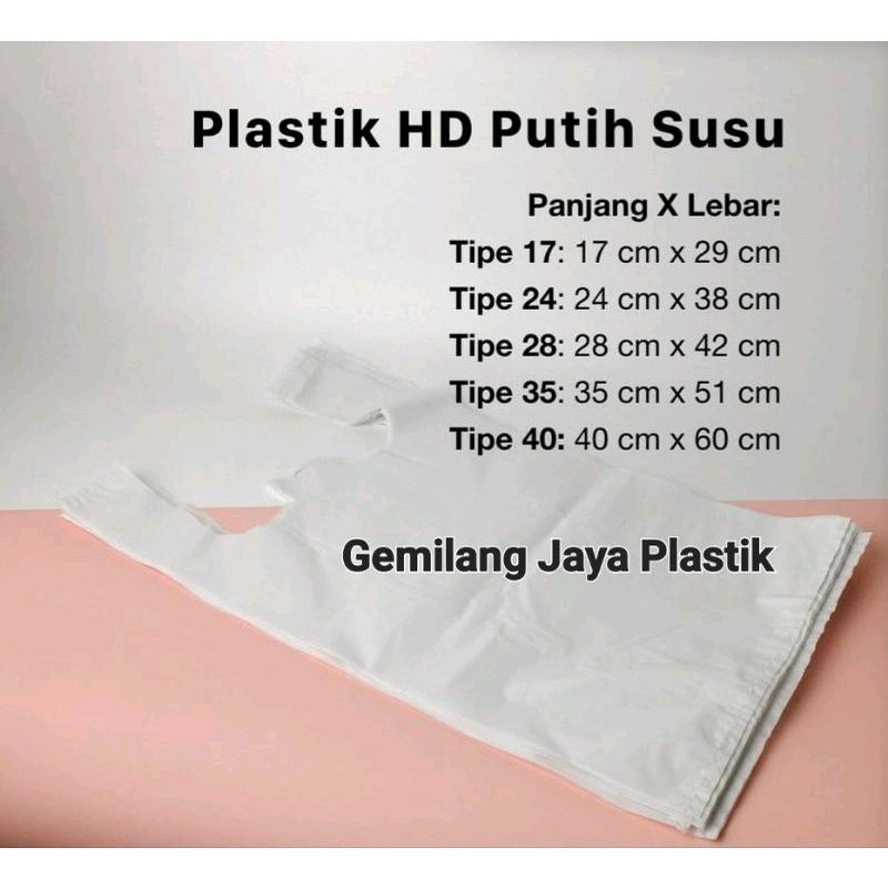 Kantong Plastik Putih Susu kantong Kresek Putih Tebal Uk 17 24 28 35 40