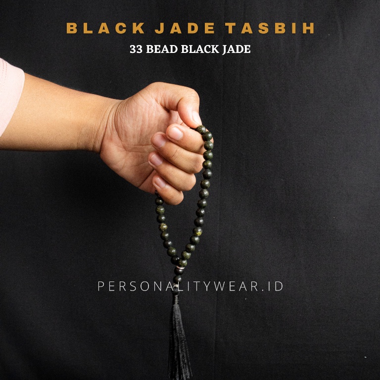 Tasbih Batu Alam Akik Giok Hitam Black Jade Aceh ASLI Original 33 Butir