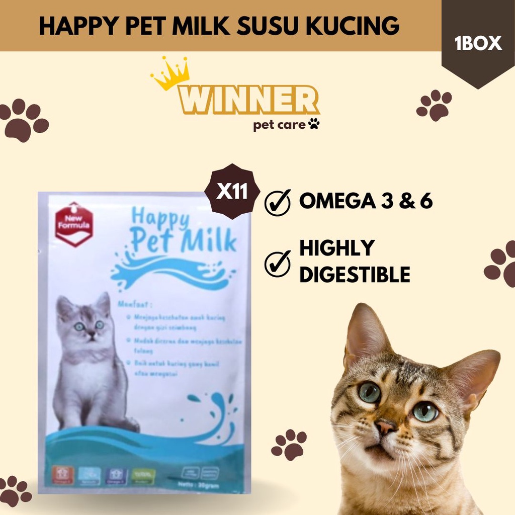 Happy Pet Milk Susu Kucing 1 box (11 sachet)