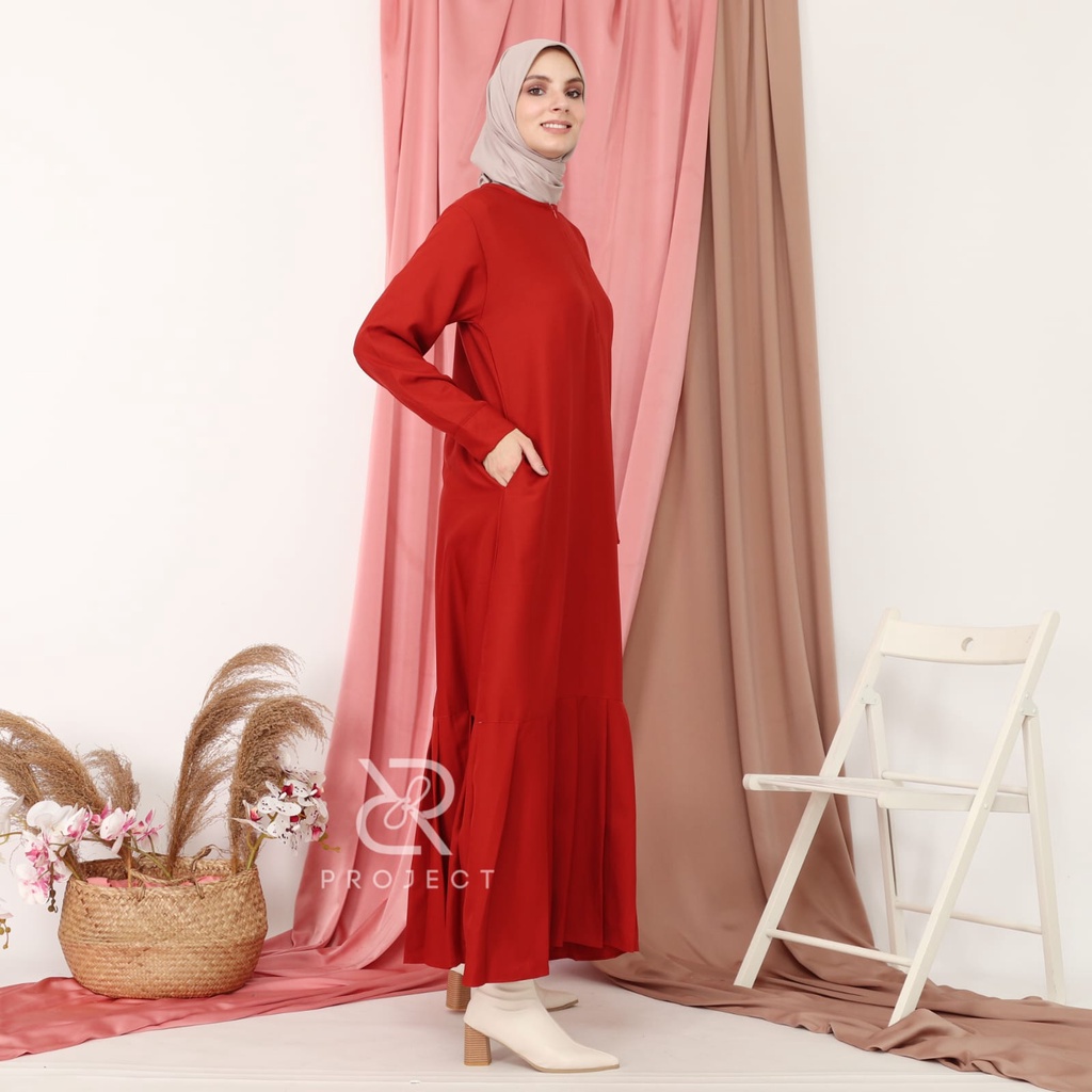 GF02 ~ NEW COLOUR YURI CERRY RED | BAJU GAMIS WANITA TERBARU | FASHION MUSLIM WANITA KEKINIAN | BAJU MUSLIM WANITA