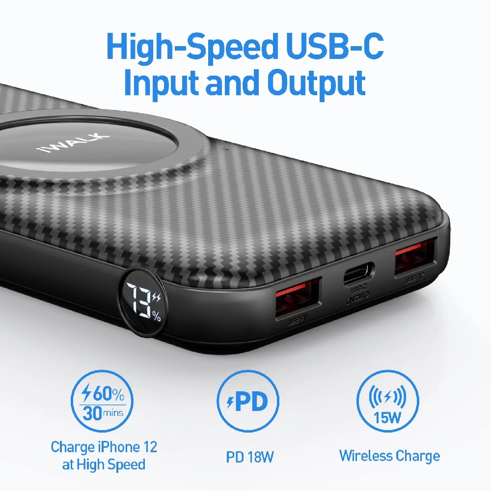 IWALK UBP20000M Magnetic Wireless Powerbank 20000mAh with Phone Stand - Powerbank Magnetic dengan Phone Stand dari iWALK