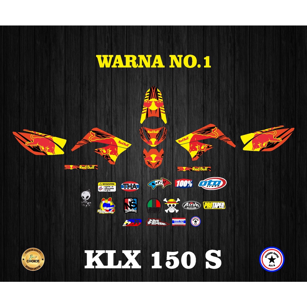 Striping variasi KLX 150 S sticker stiker motor klx banteng