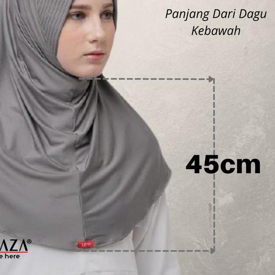 Jilbab Insant /Hijab Instan Bergo Polos zoya Marsha HL casual Ori - Abu-abu